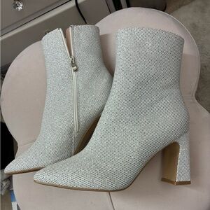 Silver Sparkle Ankle Boots